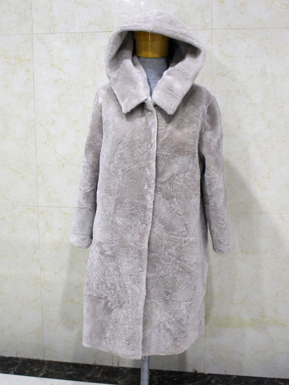 Linhaoshengyue, овечья шерсть, Кашемировое женское длинное пальто с капюшоном, специальный капюшон, воротник, модное женское пальто