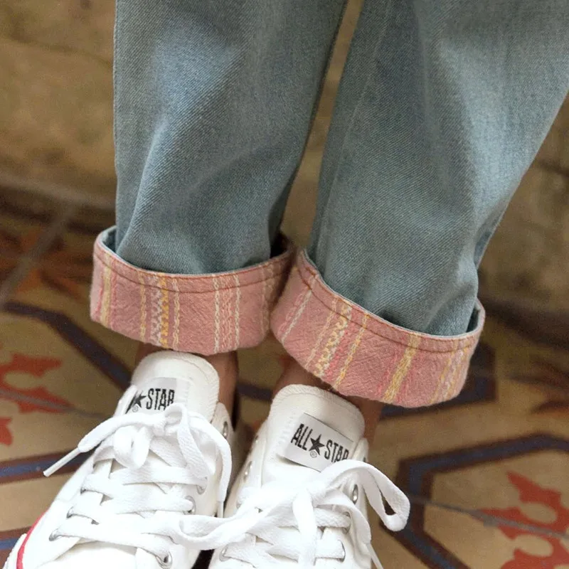 Японские Мори девушка милые симпатичные буквы вышивка джинсы брюки свободные большой размер длинные карандаш женские джинсы осень лето брюки
