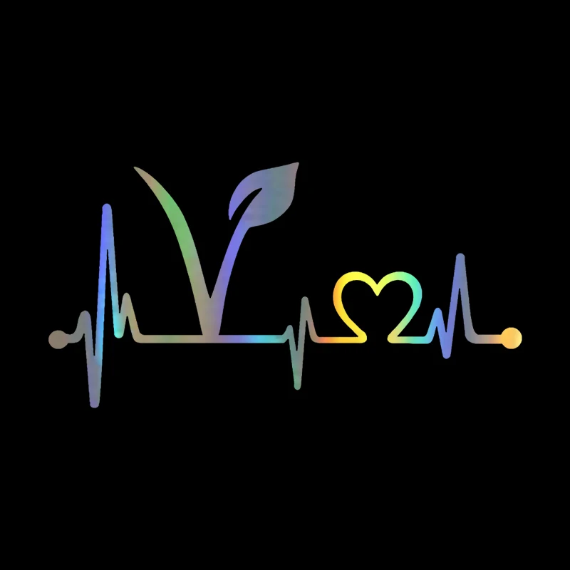 Vegan Vegetarian Heartbeat Lifeline Vinyl Car Sticker Vinyl Car Accessories Funny Car Decal Sticker Car Styling 20.3cm10 (3)
