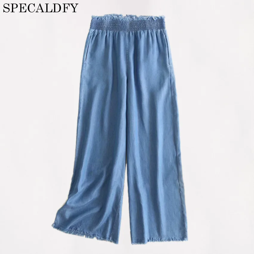 2018 Summer Elastic HIgh Waist Wide Leg Pants Women Casual