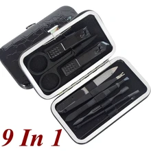 9 в 1 комплект ножниц для ногтей ручная ножка Ноготь Ножницы для ногтей инструменты триммер для пальцев ног брелок для ключей Пряжка машинка для стрижки ногтей