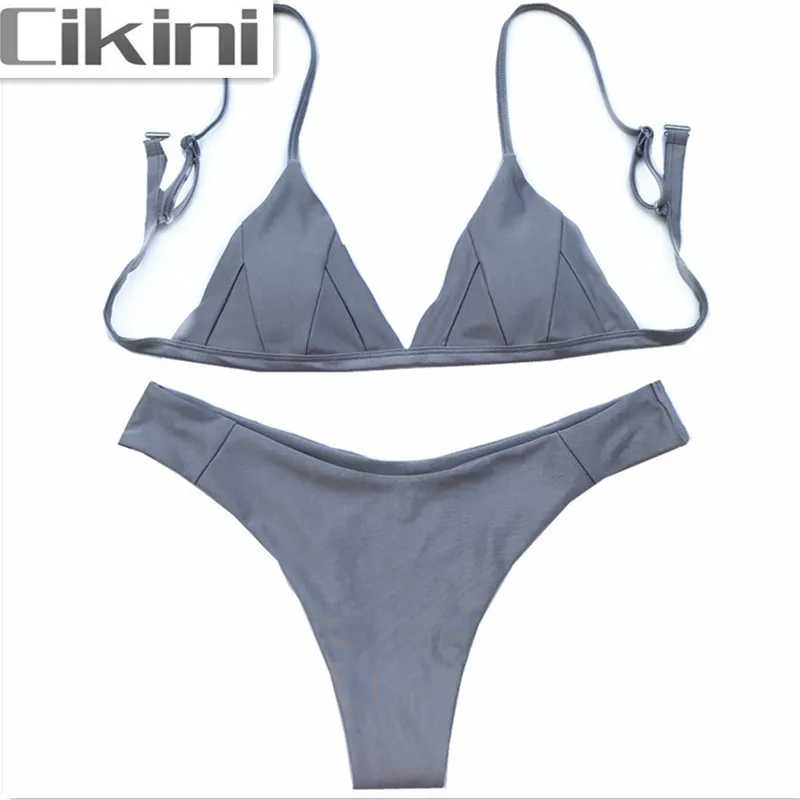

2017 Hot Design Retro Style Simple Model Brazilian Sexy Printing Swimsuit Bikinis Halter Padded Biquinis Feminino