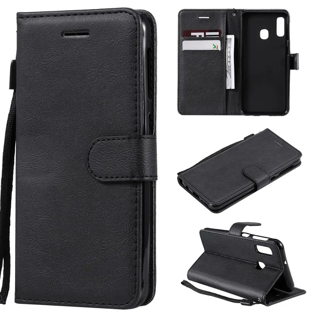 

For Galaxy A20e Case Premium Wallet PU Leather Drop-proof Flip Case For Samsung Galaxy A20e SM-A202F/DS