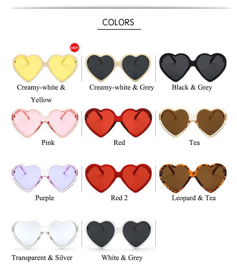 New Love Heart Sunglasses Women 2021 Fashion cute sexy retro Cat Eye Vintage cheap Sun Glasses red purple tea UV400 Lens female oversized sunglasses