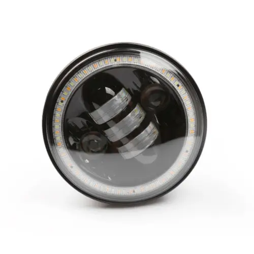 

5-3/4" 50W LED Headlight 6000K With White DRL Angel Eyes Yellow Turn Signal For Harley Yamaha Honda Suzuki Kawasaki Motorcycle