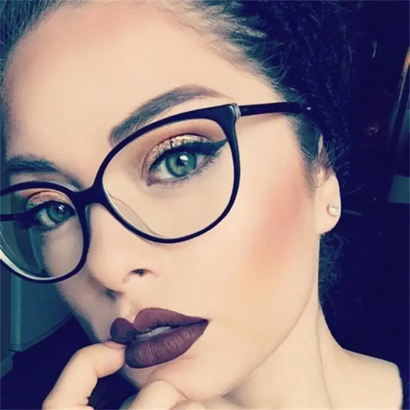 

TR90 Spectacle Frame Cat Eye Glasses Frame Clear Lens Women Brand Eyewear Optical Frames Myopia Nerd Black Red Eyeglasses Frame