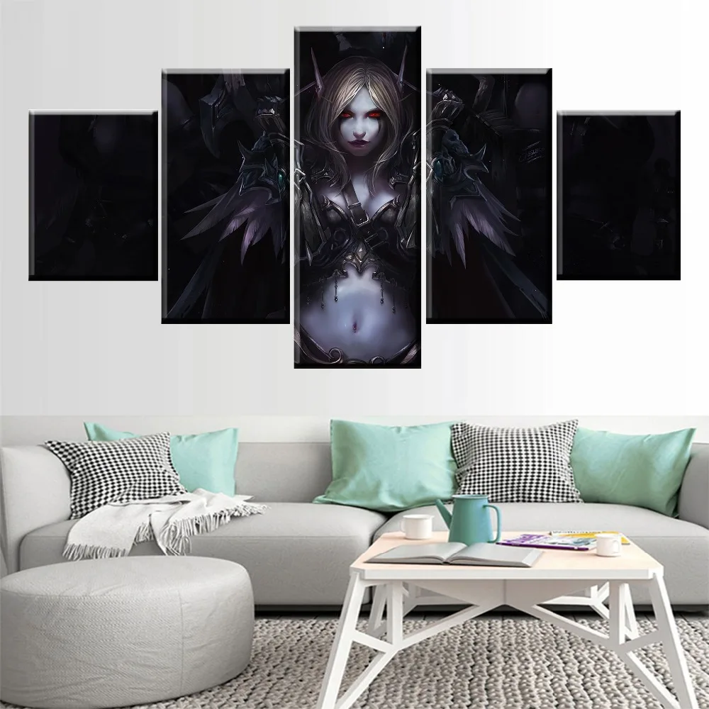 Canvas Modern Pictures Home Decoration 5 Pieces Dota 2 Paintings Wall Artwork Hd Prints Game Poster