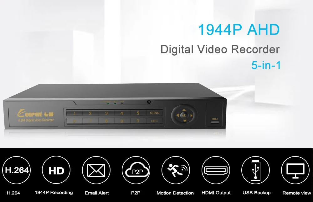 Хранитель 5MP XVR DVR безопасности AHD 4CH 8CH рекордер TCP IP BNC H.264 TVI CVI CVBS видеозапись Onvif видеонаблюдения