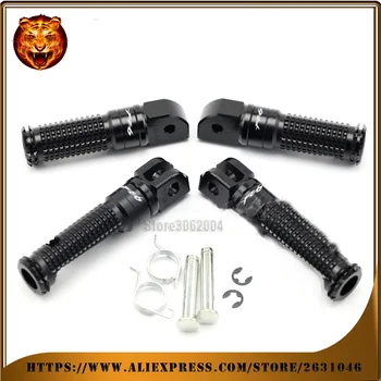 

For YAMAHA FZ6 2004-2006 2005 Motorcycle Rider Passenger Front & Rear Foot Pegs Foot Peg Footrest Adapter With Logo