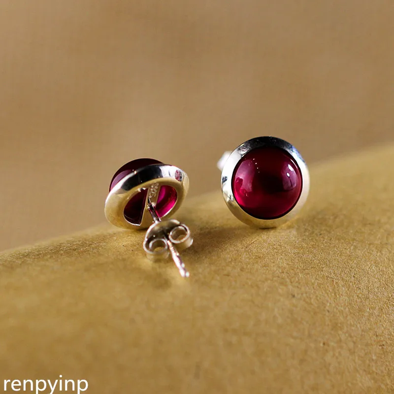 Женские серьги из корунда KJJEAXCMY красные S925 пробы ювелирные