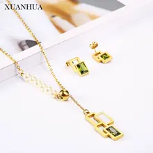 XUANHUA Ювелирные наборы, ювелирные изделия из нержавеющей стали для женщин, мода, Очаровательное ожерелье, серьги, набор, хорошее ювелирное изделие, аксессуары в богемном стиле
