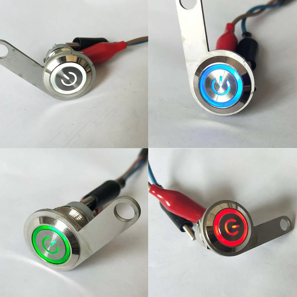 12V ATV Motorcycle LED Handlebar Headlight Foglight On Off Switch 3 Wires LED Push Button Waterproof Waterproof