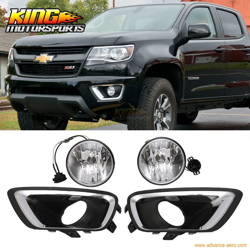 

For 2015-2016 Chevy Colorado Front Fog Lamp Light Pair Kit LH RH Clear Lens