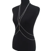 2015 de Múltiples Capas de Oro Plata Sexy Beach Bikini Aleación Moldeada Beyonce Crossover Cuerpo Collar de Cadena de Las Mujeres Al Por Mayor Joyería BD003