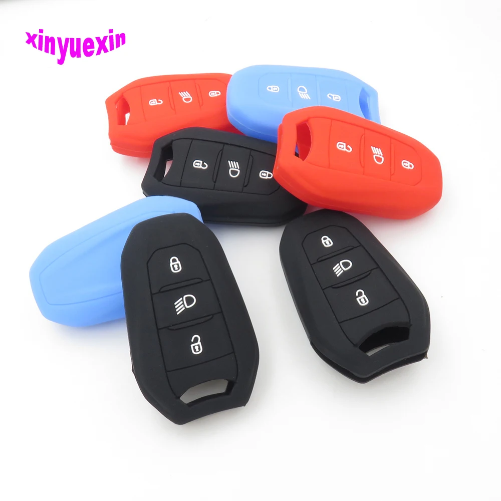 

Xinyuexin Silicone Car Key Cover FOB Case For For Citroen C5 C6 C4L C3XR for DS 3 4 5 7 Smart Remote Car Key Case Wallet