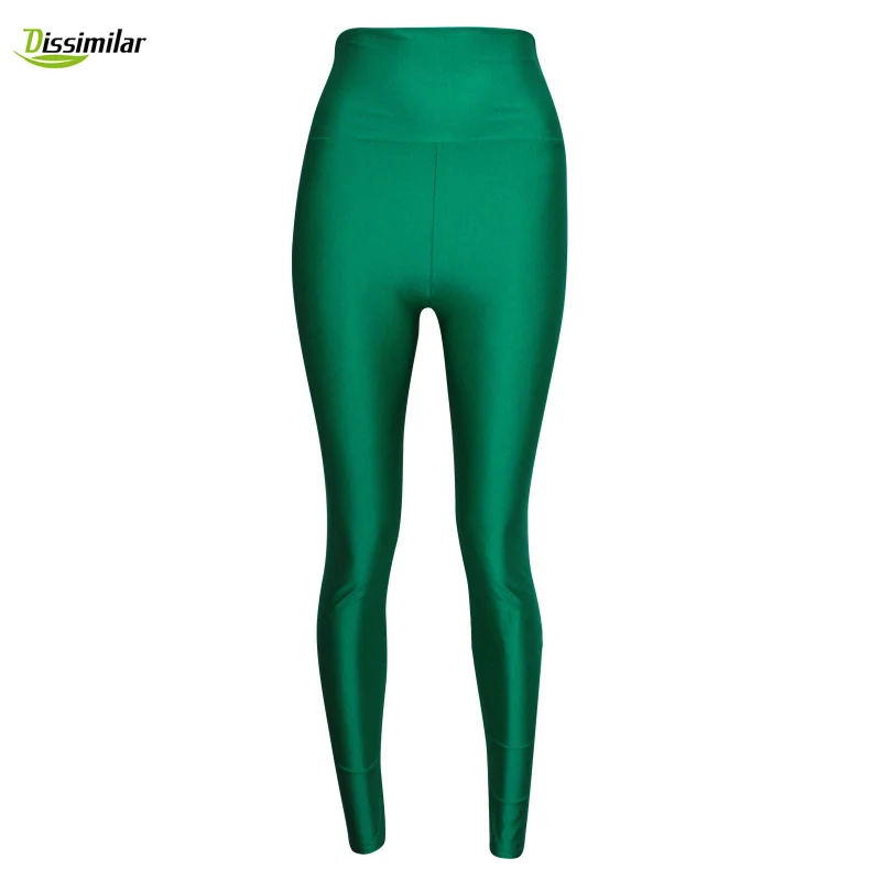 NEW High-Waisted Fluorescence Leggings Solid Color Disco Pants S/M/L/XL leggings for women
