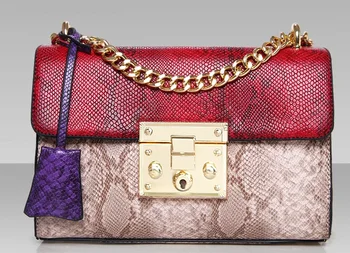 

New Fashion Small Flap Women's Handbag Ladies PU Leather Serpentin Girl Fashion Snakeskin Pattern Bag Fashion SingMessenger Bag