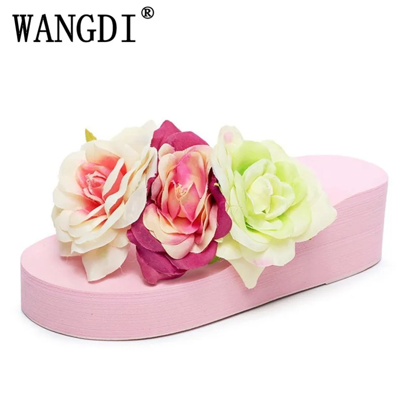 

Summer Flip Flops 2017 Beach Wedges Sandals Slip On Flats Casual Creepers Platform Shoes Woman Sweet Slippers 35-40 EUR