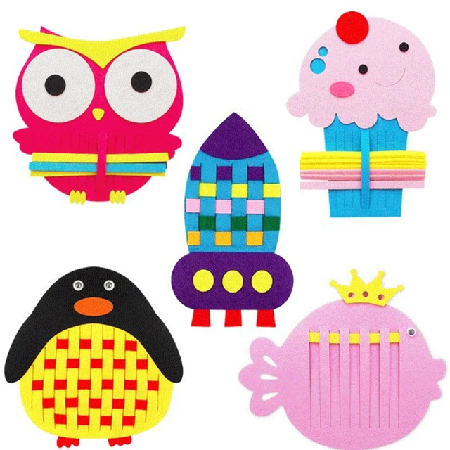6 New Designs For Selection DIY Felt Package Cartoon Rocket Fish Ice cream  Hat Owl Penguin Felt Children handmade Learning Felt - AliExpress
