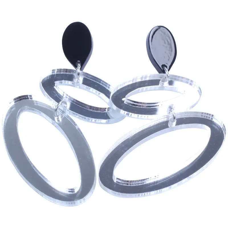 Fashion Geometric Long Earring Drop Earrings Multiple Oval Acrylic Big | Украшения и аксессуары