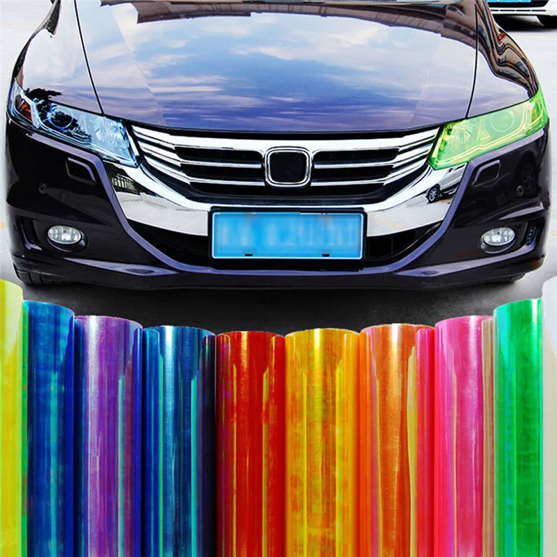 

kongyide Car light change Car Headlight Taillight Fog Light Sticker Tint Protector Film Vinyl Wrap Decals 30x100cm dropship ap4