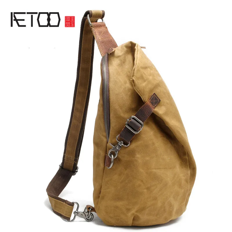 

AETOO New batik cloth shoulder bag men retro chest bag men canvas shoulder bag casual large travel bags