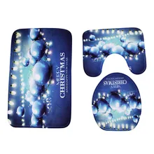 3 шт./компл. Happy Рождество Пол коврики нескользящий коврик S волосатые мягкие пушистые ковер из искусственного меха домашний декор дропшиппинг 311 Вт