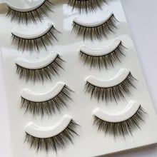 5 пар 3D накладные ресницы Многослойные Толстые Накладные ресницы ручной работы хлопковые стебли Поддельные ресницы сценический макияж в стиле Смоки инструмент для ресниц