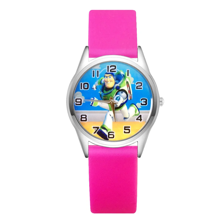 История игрушек мультфильма стиль детские часы женщин студентов девочек мальчиков кварцевые мягкий силиконовый ремешок наручные часы JC51 - Цвет: Rose
