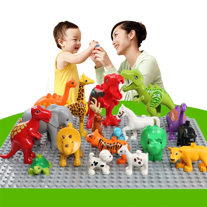 Animal Series Model Figures Big Building Blocks Compatible LegoINGLY Duploed Animals Educational Toys For Kids Children Gift