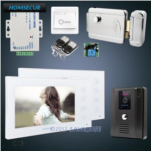 

HOMSECUR 1C2M+Electric Lock 7" Wired Video&Audio Smart Doorbell with Dual-way Intercom for Apartment