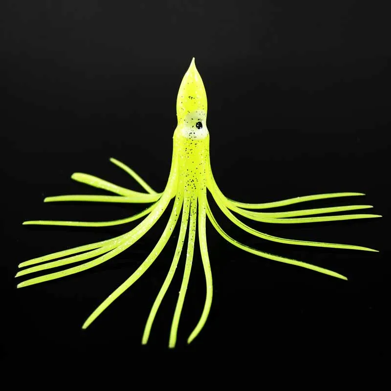 

10pcs 8/9/10cm Fishing Lures Squid Skirts Octopus Trolling Fishing Lure Set For Jigs Luminous Silicone Artificial Jigging Bait