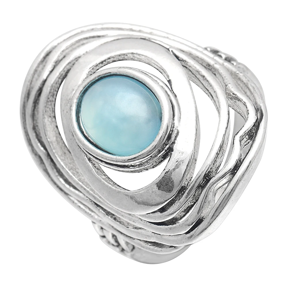 

Geometric Vintage Blue Color Oval Fire Opal Rings For Women Silver Color Eternity Engagement Rings Jewelry For Female