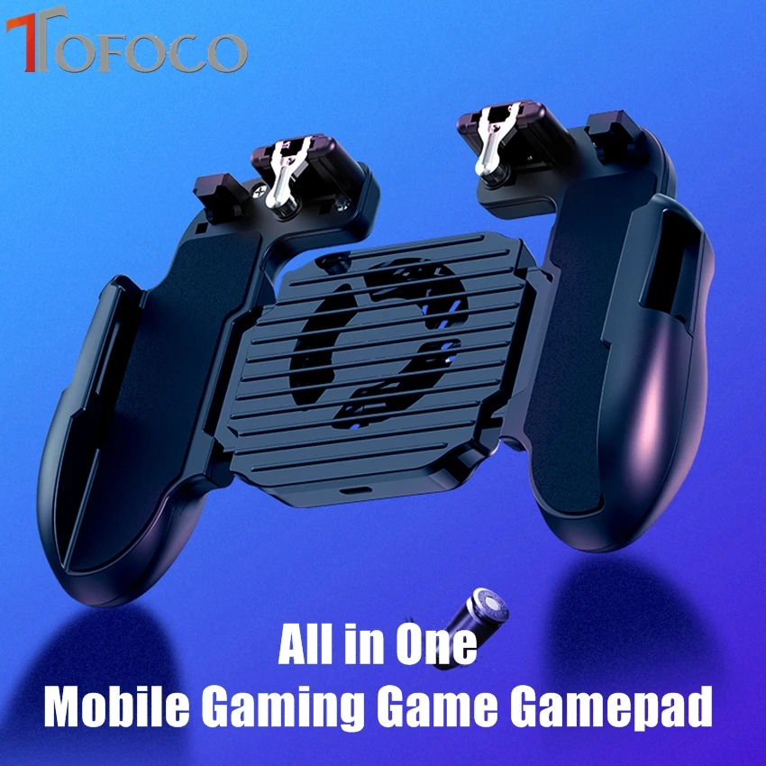 

All in One Mobile Gaming Game Pad For PUBG Mobile Game Controller Gamepad Joystick Metal L1 R1 Trigger with Cooling fan