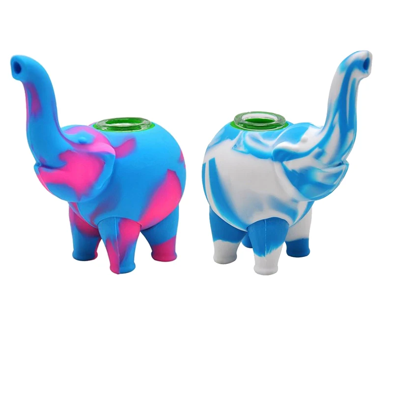 10 Pcs Silicone Tobacco Pipes Smoking Cigarette Pipe Elephant Shape