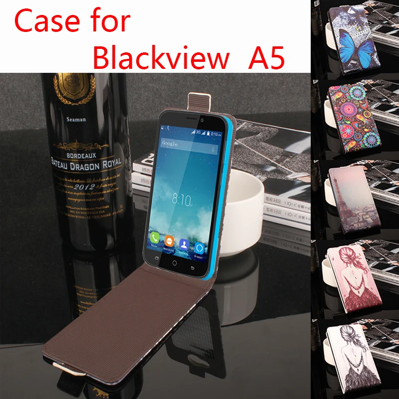 

HongBaiwei For Blackview A5 Phone Case Up-down Open Vertical Flip Premium Pattern PU Leather Case Cover Magnetic Closure