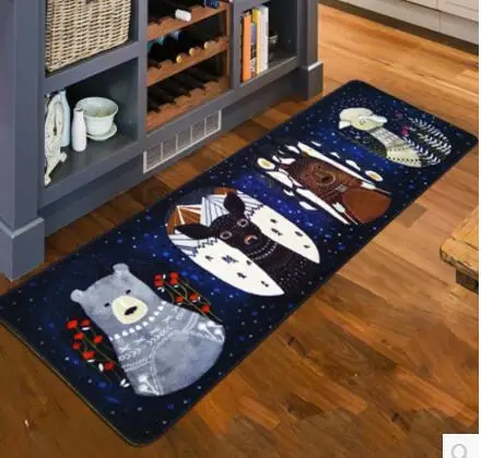 Original winter jungle Nordic wind knitted visual non-slip carpet kitchen mat bed blanket New Year gift ideas