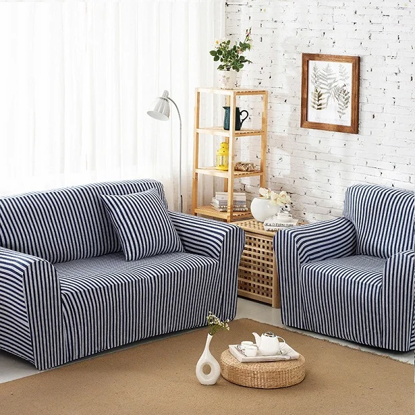 Полосатый диван-чехол плотный все включено диван полотенце чехол стрейч ткань эластичный чехол на диван один/два/три/четыре места - Цвет: 06