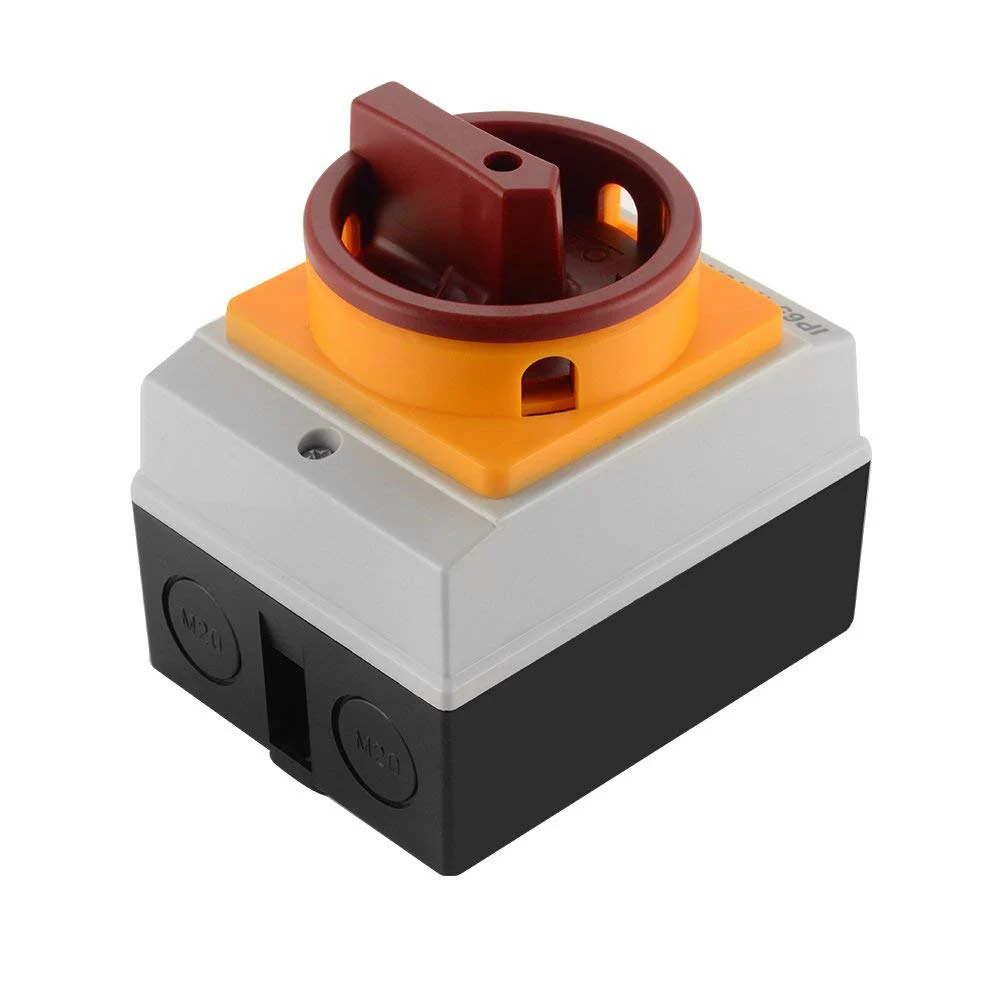 

4-Pole 16A IP65 Waterproof Electrical Switch Rotary Isolator Enclosure AC230V-415V Industrial Lockable Box AD134