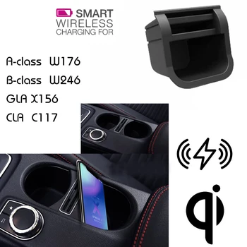 

For Mercedes QI Wireless charging Hidden Wireless charger Phone Holder Storage For Class A B GLA CLA W176 W246 X156 C117
