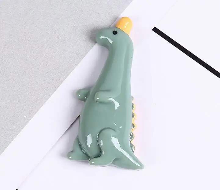 mottled Динозавр Акула смолы мультфильм Flatback Slime Подвески бусины украшения для волос аксессуары телефон DIY камея полукруглый неограненный камень результаты DIY - Цвет: mottled