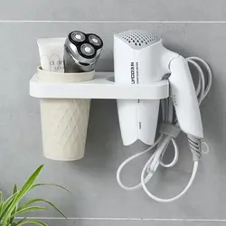 Сушилка для волос в ванной держатель настенный подвесной фен стеллаж для хранения бесплатно пробивая полки для хранения для ванной