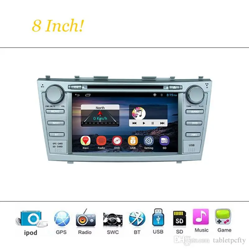 Excellent 8" Car DVD player with GPS(optional),BT/TV,audio Radio stereo,car multimedia headunit for TOYOTA CAMRY 2007 2008 2009 2010 2011 5