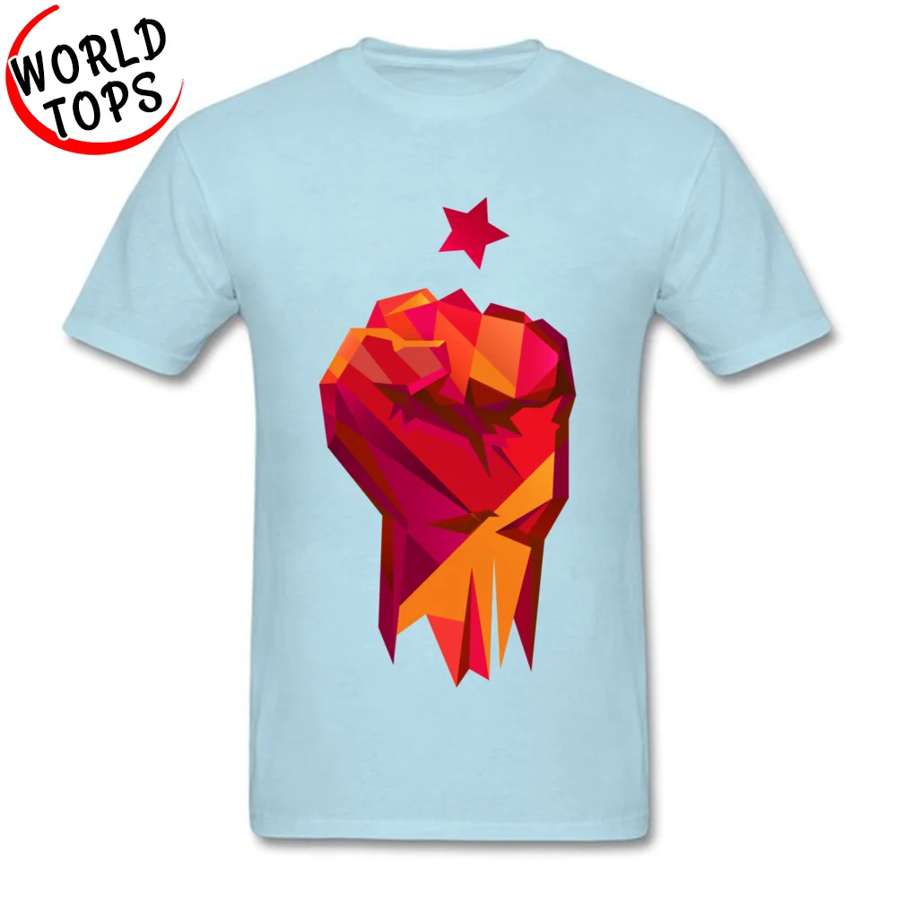 Fist of Revolution T-Shirt Short Sleeve Leisure Fashionable Men's Autumn Tees Leisure T Shirt Round Collar Pure Cotton Fist of Revolution light