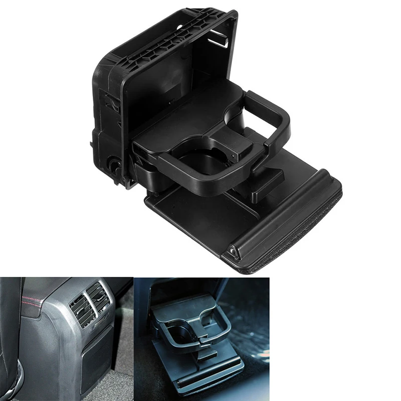 Mayitr New Black Center Console Armrest Cup Holder Water Drink Holder Stand For VW Jetta MK5 Golf MK5 MK6 GTI R32