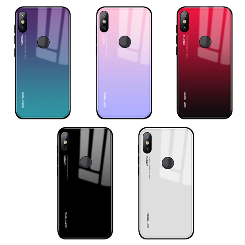 

Gradient Tempered Glass Case For Xiaomi redmi note 7 6 5 pro Back Cover Protective Case For xiaomi mi 9 8 lite f1 redmi 5 6 plus