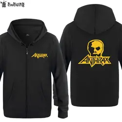 Толстовки с капюшоном на молнии Для мужчин тяжелый металл музыка рок ANTHRAX печатных Для мужчин с капюшоном хип-хоп флис с длинным рукавом