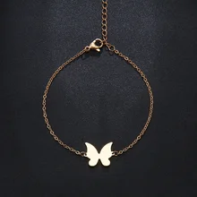 DOTIFI браслет из нержавеющей стали для женщин и мужчин, синяя бабочка золотистого и серебристого цвета, Pulseira Feminina, ювелирные изделия для влюбленных