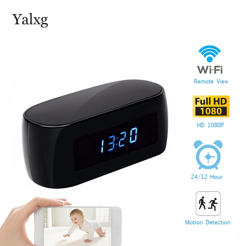 

Home HD IP 1080P wifi IP Video Camera With Battery Electronic Table Clock P2P Motion Sensor Mini IP Camera Video Recorder DVR