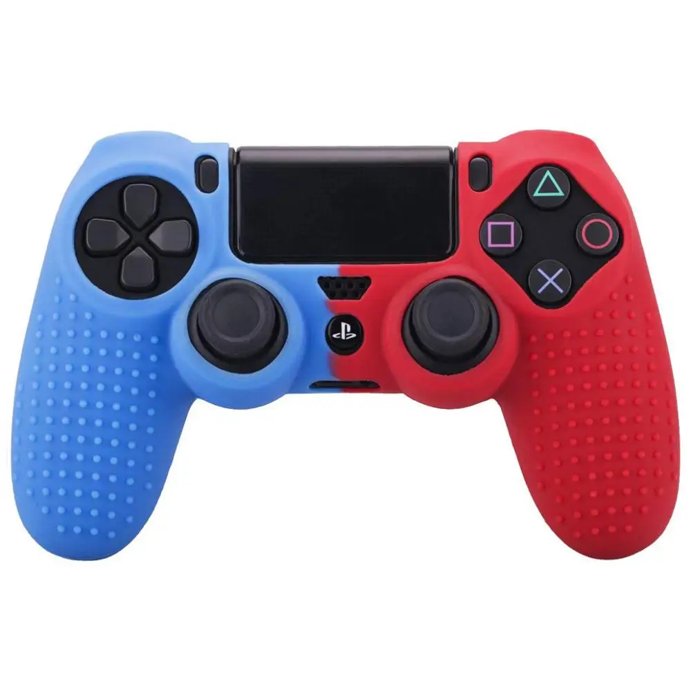 YOTEEN для Dualshock 4 чехол с шипами в горошек силиконовый резиновый гелевый Чехол для sony PS4 Slim/Pro Чехол для контроллера красный синий - Цвет: blue and red